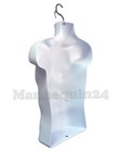 One Male Mannequin Torso   Display Clothing Shirt White Hanging Dress Form