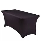 6  Ft  Spandex Fitted Stretch Tablecloth Table Cover Wedding Banquet Party Black
