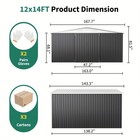 12x14ft Metal Storage Shed  Lockable Outdoor Tool Shed For Garden  patio white