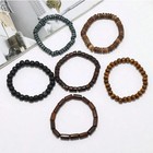 6pc Wodeen Braided Wrap Leather Bracelet For Men Vintage Life Wood Beads Fashion