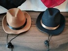 New   Dog Costume Cowboy Hat And Bandana   Black  Tan  Red   2 Set   Adjustable