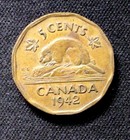 1942 Canada 5 Cents Tombac  Wwii  Enn Coins
