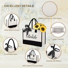 Bride Canvas Tote Bag With Makeup Bag  Black And White Personalized Bridal Sh   