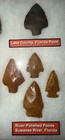17 Arrow spear Points Alabama  Florida  Maryland With Wooden Glass Top Case