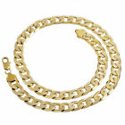 14k Solid Yellow Gold Cuban Link Chain Necklace Jewelry Men s Women Size 20 -24 