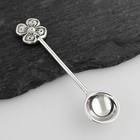 Flower Handle Salt Spoon - 925 Sterling Silver - Mustard Spoons Serving Utensil
