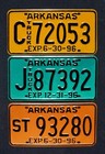 Colorful 1996 Arkansas License Plate Plates - Lot Of 3