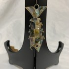 Vtg Mcm Alpaca Mexico Abalone Articulated Fish Bottle Opener 3  Fish And Chain