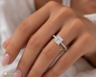 Igi 3 25 Ct Princess F-vs1 Lab Grown Diamond Women Promise Ring 14k White Gold