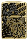Zippo Eagle And Flag Design Armor Antique Brass Windproof Pocket Lighter  46862