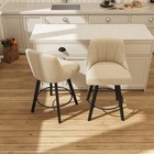 Set Of 1 2 3 Swivel Bar Stools 25   Counter Height Stools W solid Wood Legs