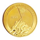 Battle Of Iwo Jima  1945  Uncommon Valor Was A Common Virtue Goldtone Medallion 