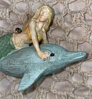 Mermaid Ornament Riding A Dolphin  Christmas Beach Coastal Vtg Nwt