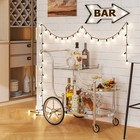 3 Tier Rolling Bar Cart Mirrored Shelves 4 Wheels Mobile Beverage Wine Silver
