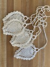 Vintage Hand Crochet Curtain Shade Roller Pulls Lot Of 5 Ivory Matching clean