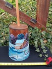 Collectible Handcrafted  Hand Painted Americana Style Butter Churner 1992 Signed