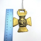 Antique Brass Horse Brass Maltese Cross Face Relief Equestrian Decor 3 5in