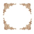 4pcs Wood Carved Corner Onlay Applique Furniture Door Cabinet Decor Unpainted