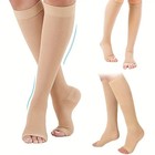 Breathable Fabric Medical Compression Socks Open Toe Stockings For Women Men Usa