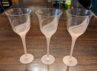Vintage Art Deco Style Melinda Pink Frosted Wine Champagne Glasses