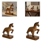 Wooden Horse Decor Craft Home Decor Rustic Vintage For Office Cabinet Shelf
