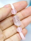 Feng Shui Rose Quartz Pi Yao Bracelet For Love And Marriage Luck