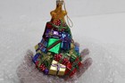 Glass Ornament Of Christmas Tree Shaped Pile Of Presents Christmas Ornament