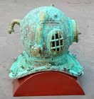 Rare Old Antique Diver Us Navy Mark V Diving Helmet Diving Helmet With Wood Base