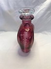 Vintage Cranberry Flashed Etched Glass Decanter With Clear Glass Stopper