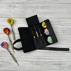 Leather Darts Case Holder Roll Up Dart Steel Tip Holder