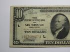  10 1929 San Francisco Mini Radar National Currency Federal Reserve Bank Note