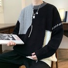 Colorblock Pullover Sweater Winter Fashion Long Sleeve Top Men s Clothing