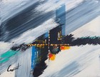 Vintage Abstract Expressionist Painting Mid Century Modern Art Signed Corrat