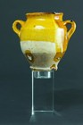Very Rare Antique  French Little Golden Honey Confit Pot South France Yellow 19e