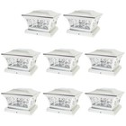 8 Black   Bronze   Silver 6 X 6 Solar Post Lights Outdoor Deck Cap Fence Lamp