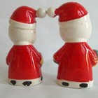 Vintage Merry Christmas Santa Salt Pepper Shakers 1950s