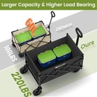 Blomoba Folding Wagon Cart With Wheels  220lbs Medium Without Tailgate  Black