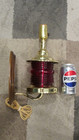 Vtg Brass   Wood Nautical Ship Wall Lantern Marine Lamp Electric Light Red Base