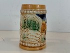 Vintage Japanese Porcelain German Style Beer Mug   Stein With Men Drinking Dec 