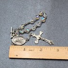 Vintage Ab Glass Bead Rosary Bracelet Car Hanger White Bead