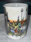 Set Of 2 Japanese Porcelain Sushi Tea Cup Yunomi Hiroshige Tokaido Made In Japan