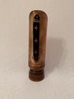    vintage Copper Shield Chamber Candle Stick Holder Wood Base Black Handle