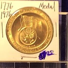 1776 1976 Bicentenary Gold  Plated Medal Coin Usa With Peace Dollar Eagle Image