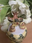 Vintage Bombay Hinged Porcelain Trinket Box Candle Bird And Baby Birds brand New