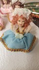 Vtg  8 Porcelain Cameo Sitting Dolls 2 5  Tall 
