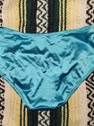 Vintage Blue Satin Bikini Panties Pink Polkadot Small