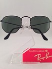 Vintage Ray Ban Bausch And Lomb Black Metals Hexagon Round G15  47mm New Nos