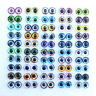 6mm 8mm 10mm 12mm Mixed Toys Dragon Eyes Round Pattern Glass Cabochons Flatback 