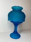 Vintage L e Smith Moon   Stars Blue Frosted Fairy Lamp 1980 s Collectible