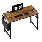  Small Computer Desk Study Table For Small Spaces Home 39 4  Rustic Brown